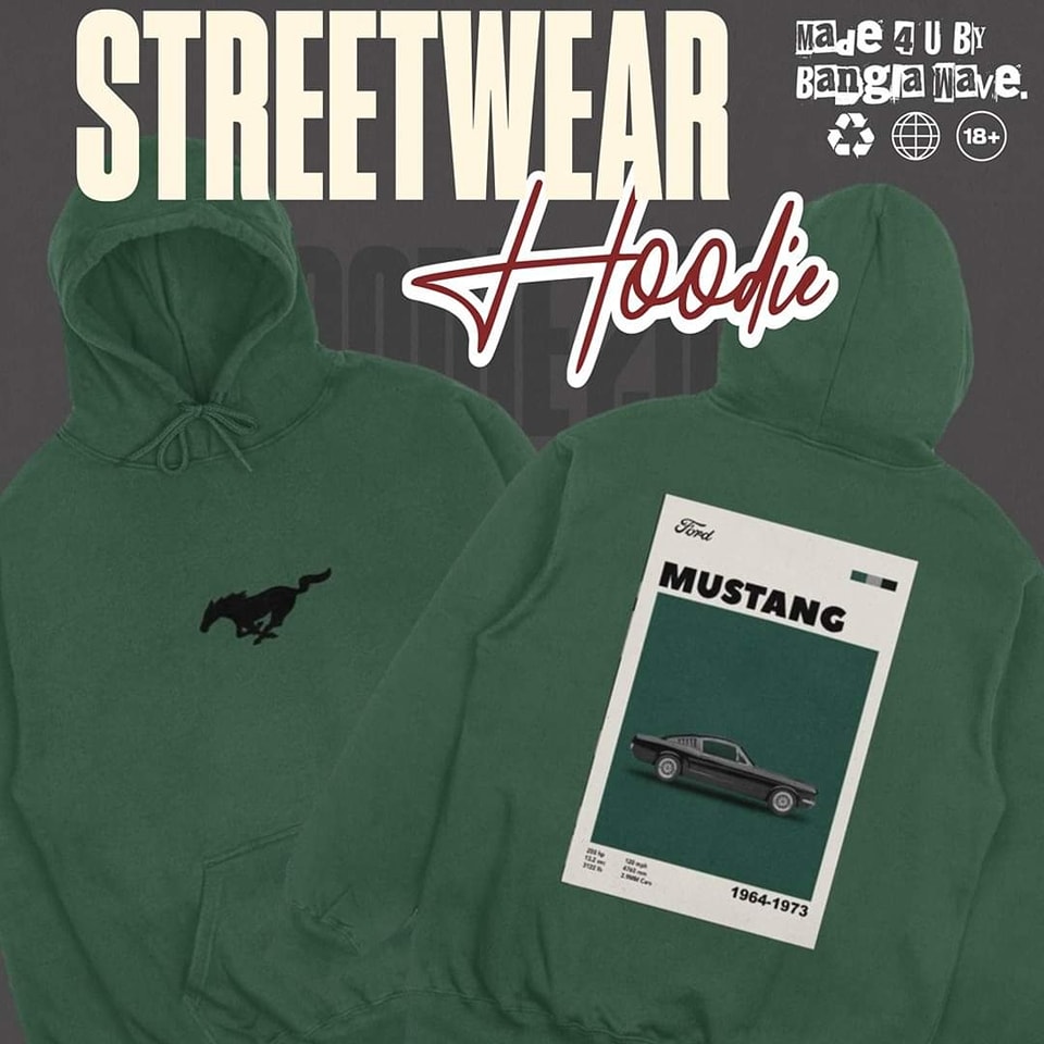 Mustang Green Oversized Hoodie